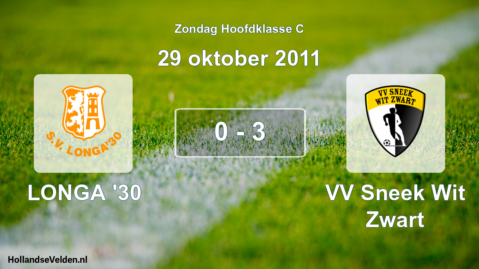 Total number of matches played: LONGA '30 - VV Sneek Wit Zwart 0 - 3 (29 October 2011)