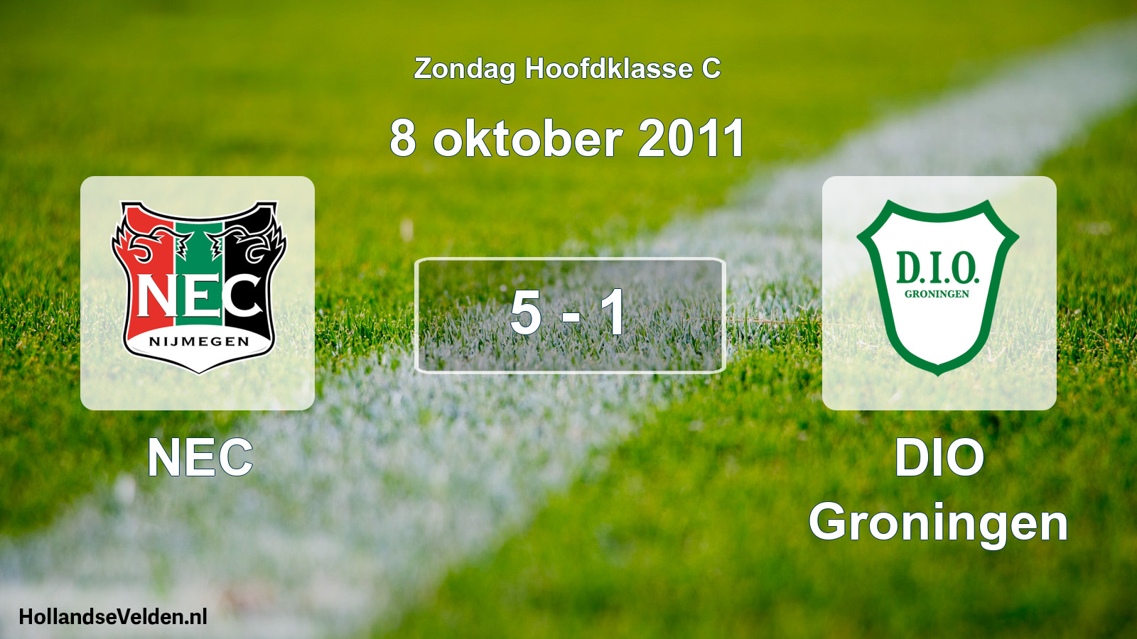 Total number of matches played: NEC - DIO Groningen 5 - 1 (8 October 2011)