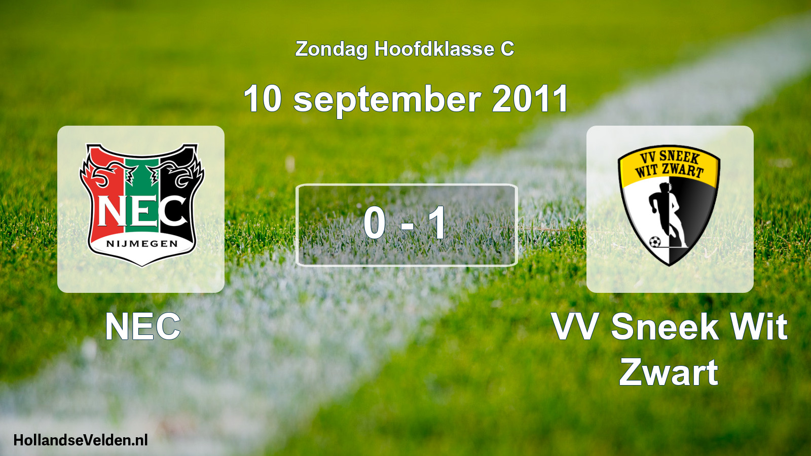 Total number of matches played: NEC - VV Sneek Wit Zwart 0 - 1 (10 September 2011)