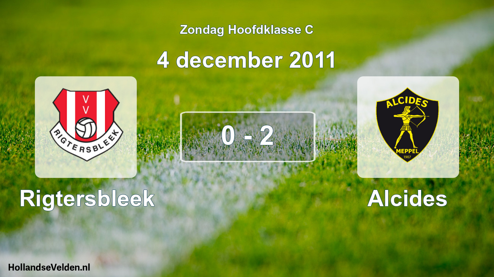 Total number of matches played: Rigtersbleek - Alcides 0 - 2 (4 December 2011)