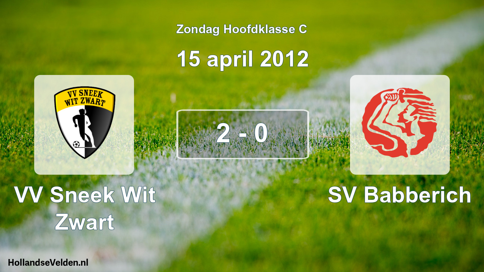 Total number of matches played: VV Sneek Wit Zwart - SV Babberich 2 - 0 (15 April 2012)