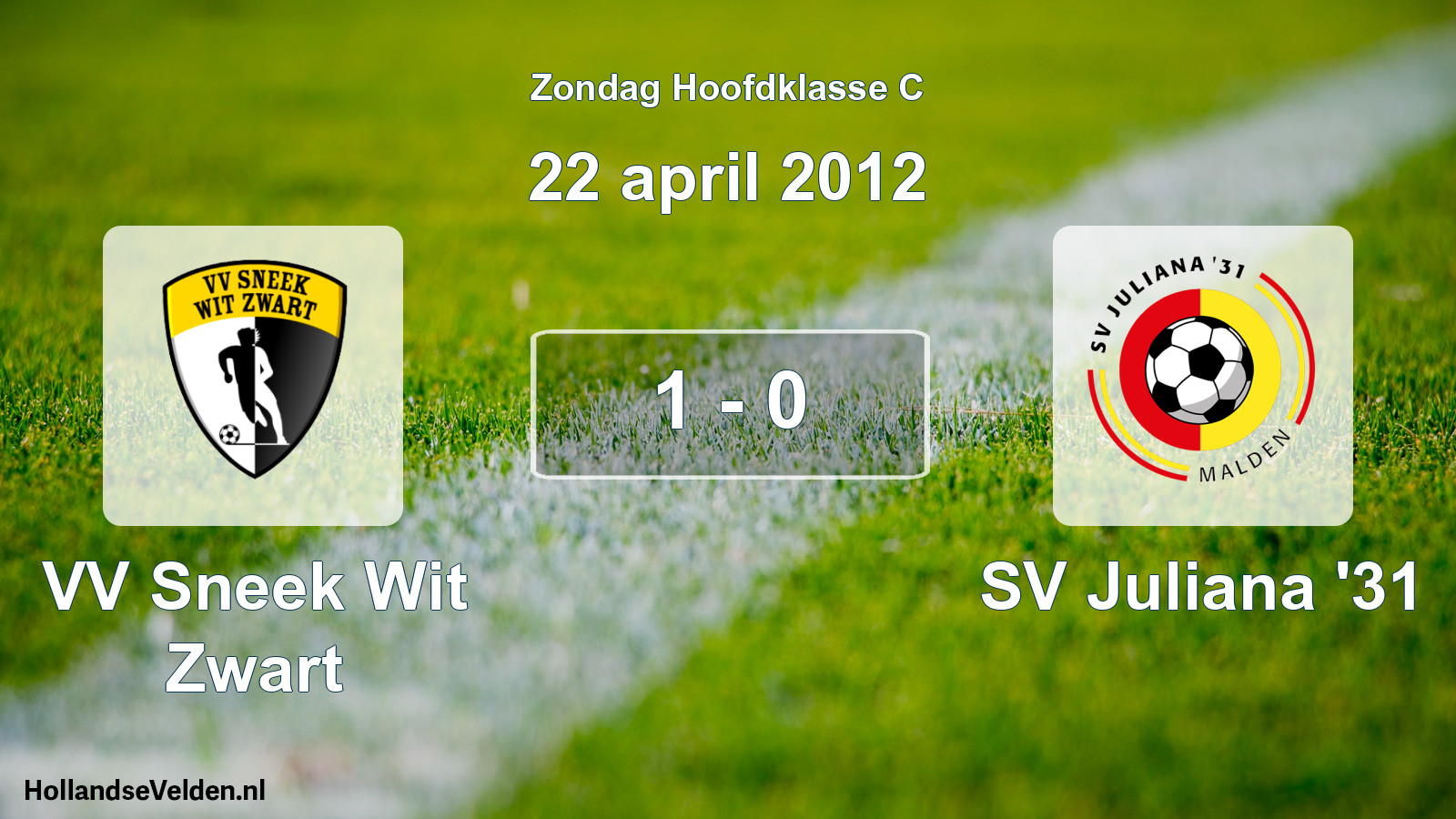 Total number of matches played: VV Sneek Wit Zwart - SV Juliana '31 1 - 0 (22 April 2012)