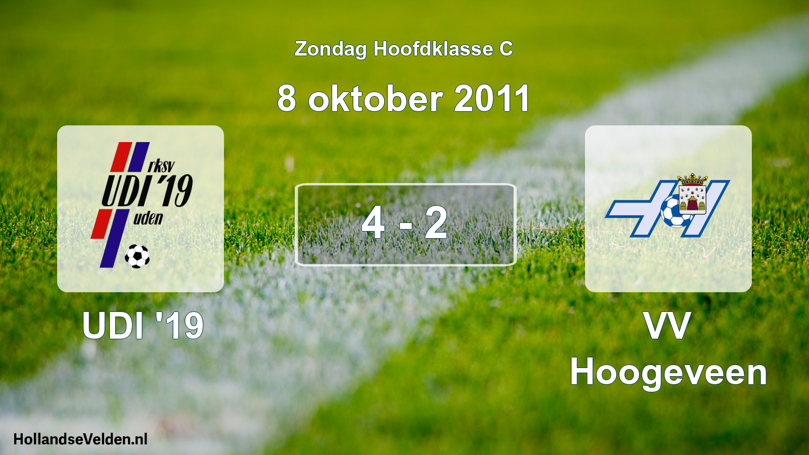 Total number of matches played: UDI '19 - VV Hoogeveen 4 - 2 (8 October 2011)