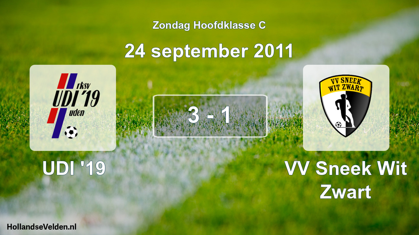 Total number of matches played: UDI '19 - VV Sneek Wit Zwart 3 - 1 (24 September 2011)