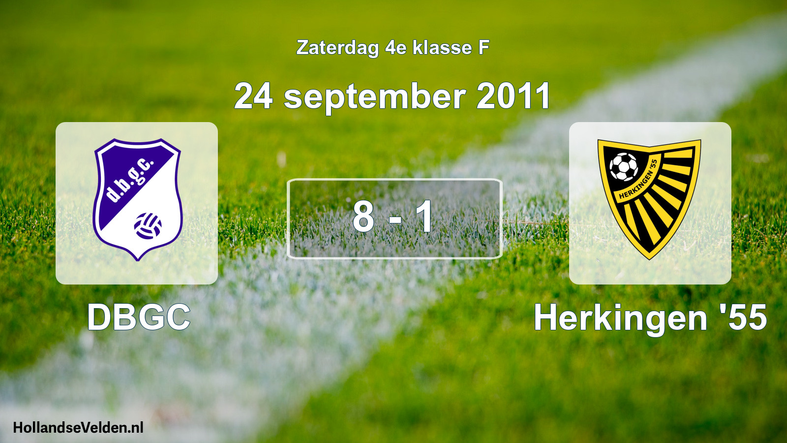 Total number of matches played: DBGC - Herkingen '55 8 - 1 (24 September 2011)