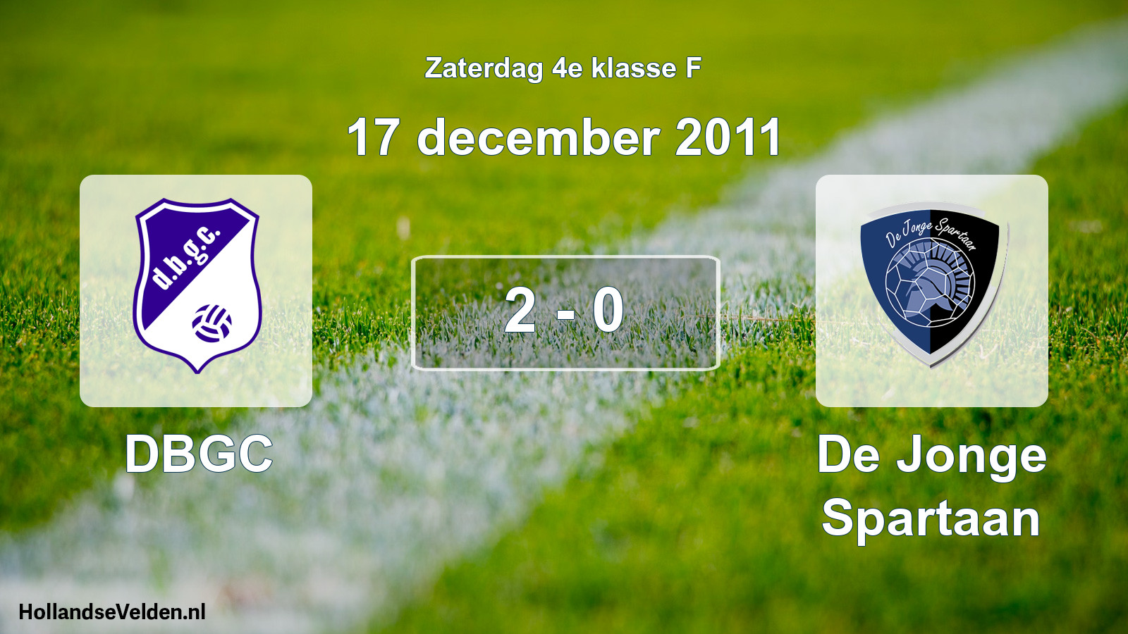 Total number of matches played: DBGC - De Jonge Spartaan 2 - 0 (17 December 2011)