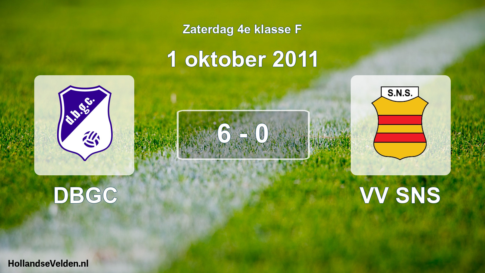 Total number of matches played: DBGC - VV SNS 6 - 0 (1 October 2011)