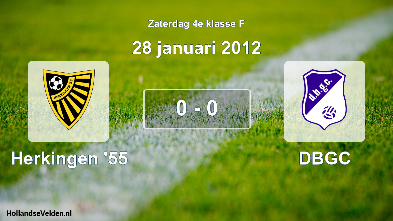 Total number of matches played: Herkingen '55 - DBGC 0 - 0 (28 January 2012)