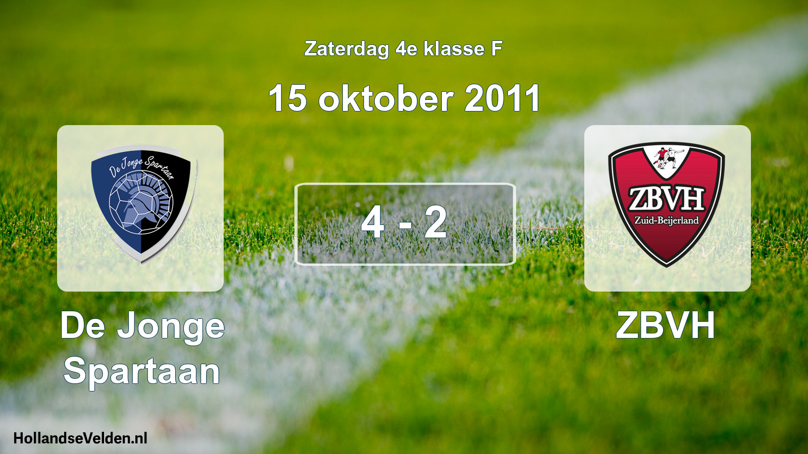 Total number of matches played: De Jonge Spartaan - ZBVH 4 - 2 (15 October 2011)