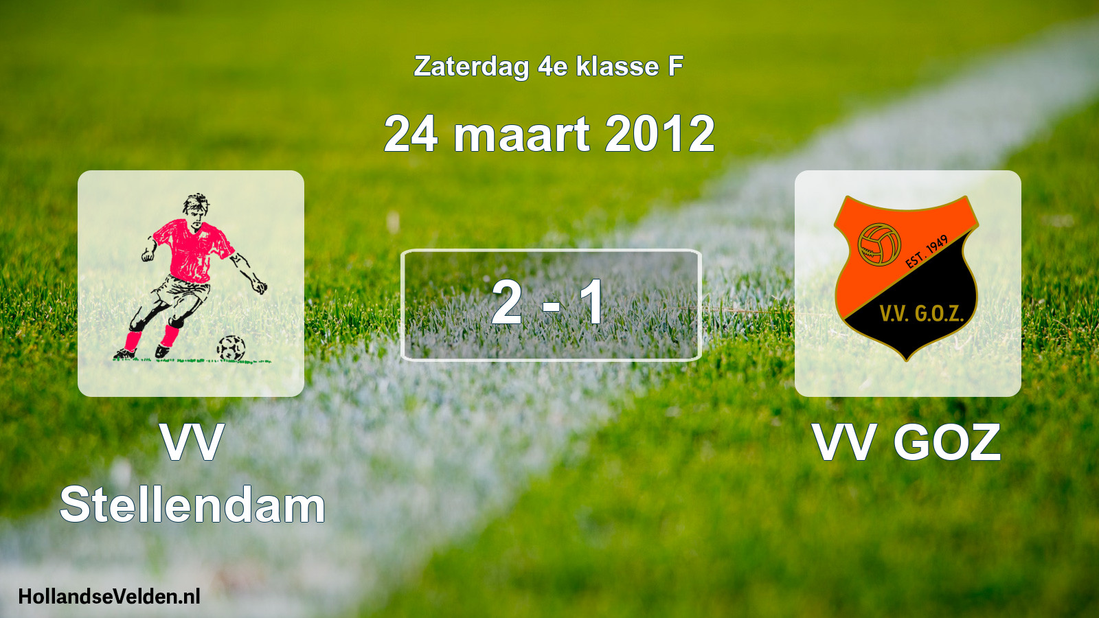 Total number of matches played: VV Stellendam - VV GOZ 2 - 1 (24 March 2012)