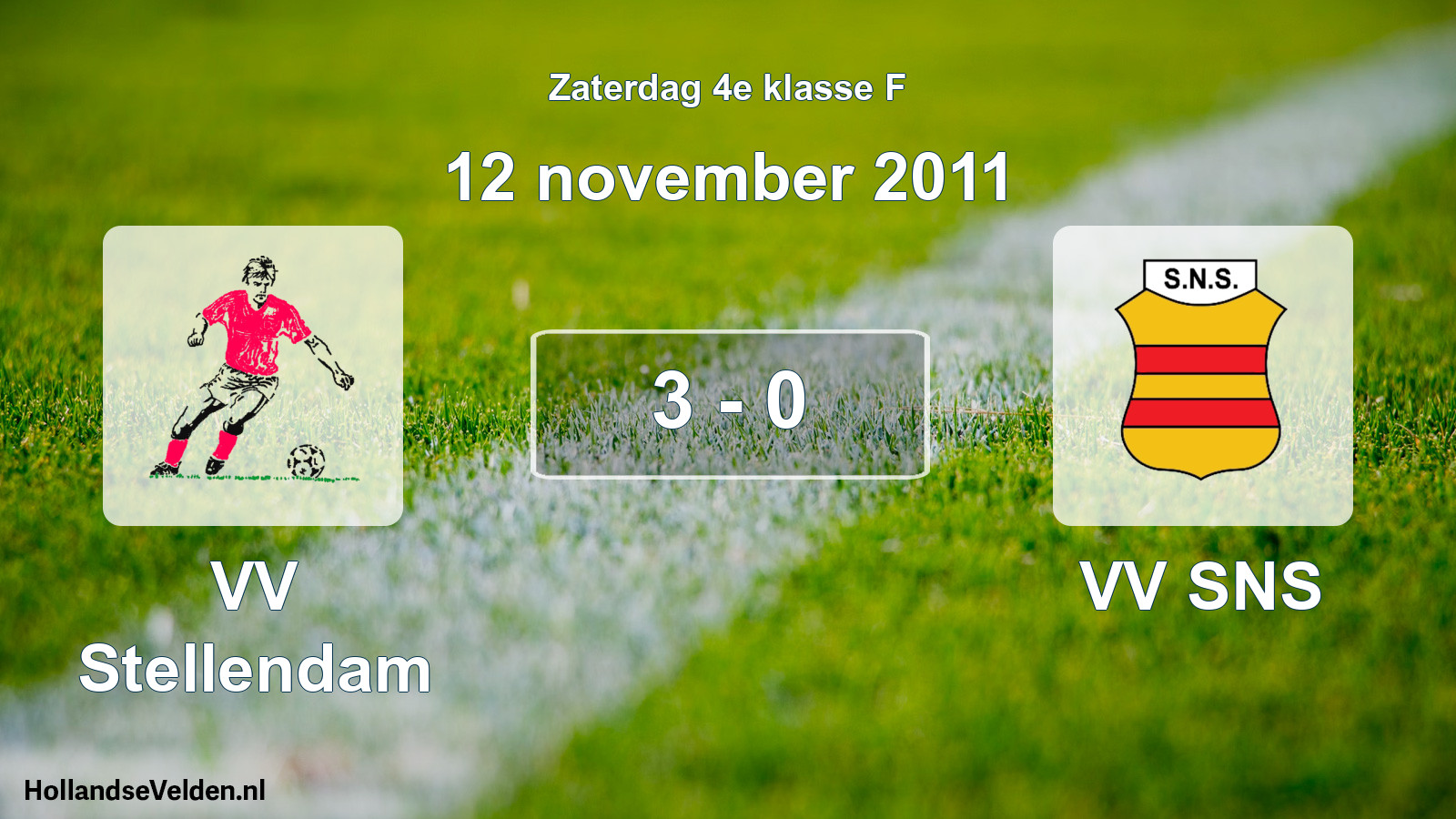 Total number of matches played: VV Stellendam - VV SNS 3 - 0 (12 November 2011)