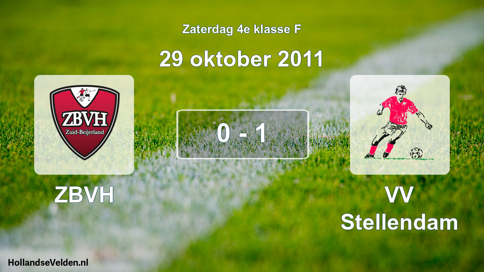 Total number of matches played: ZBVH - VV Stellendam 0 - 1 (29 October 2011)