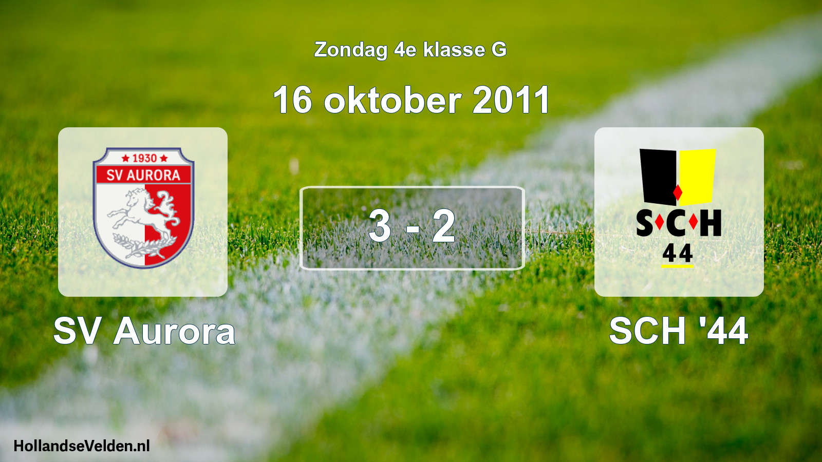 Total number of matches played: SV Aurora - SCH '44 3 - 2 (16 October 2011)