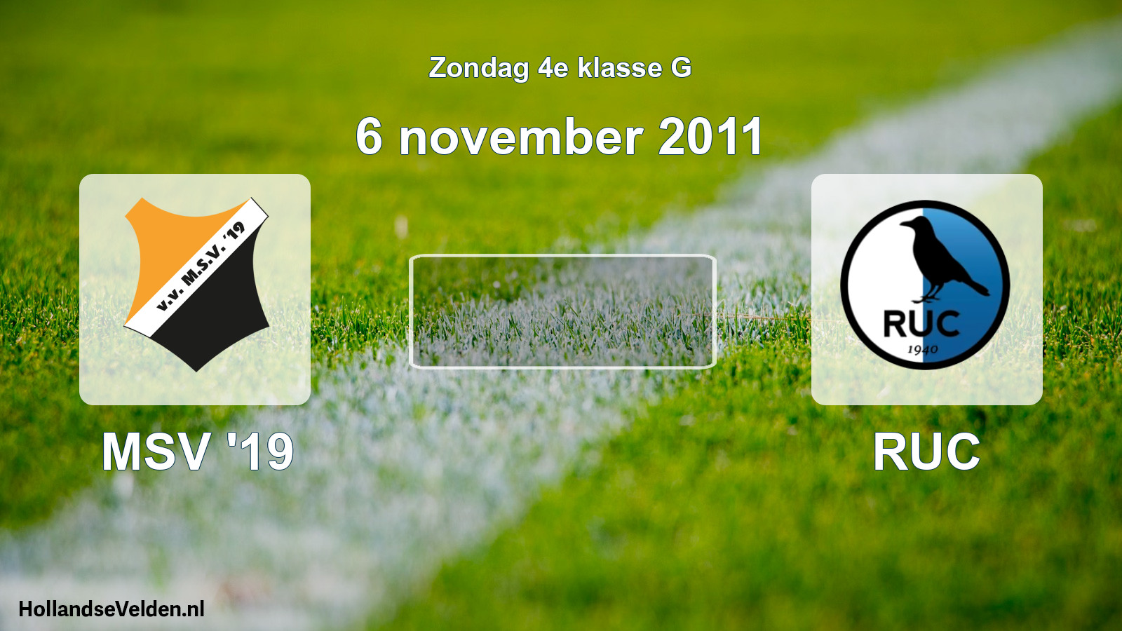 Scheduled Match: MSV '19 - RUC (6 November 2011)