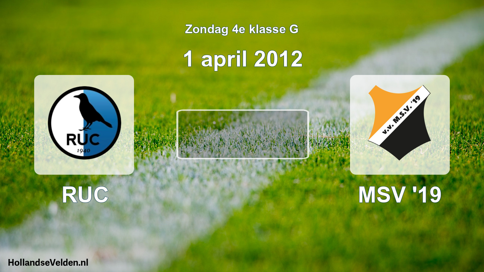 Scheduled Match: RUC - MSV '19 (1 April 2012)