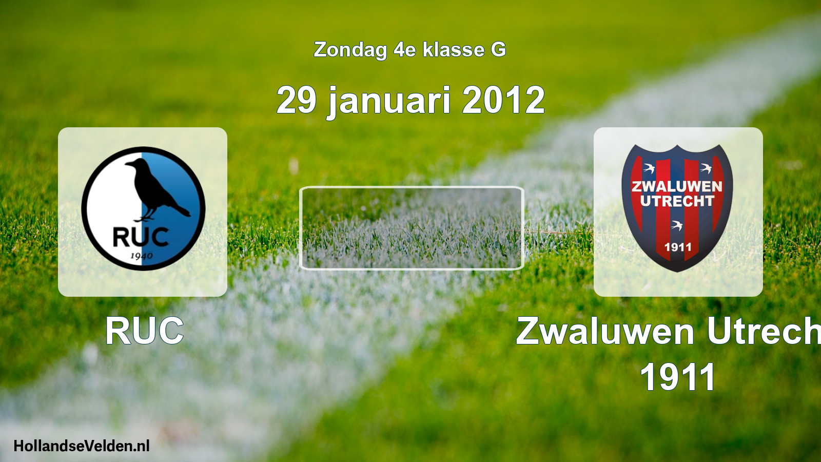 Scheduled Match: RUC - Zwaluwen Utrecht 1911 (29 January 2012)