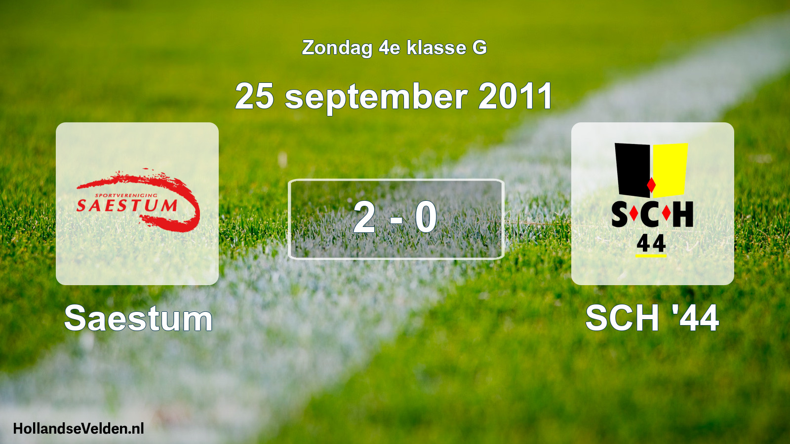 Total number of matches played: Saestum - SCH '44 2 - 0 (25 September 2011)