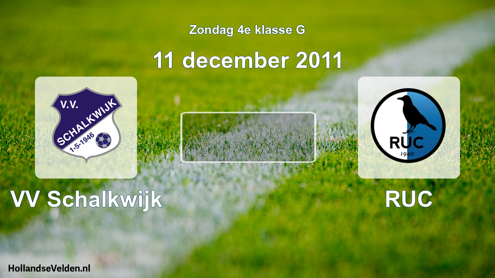 Scheduled Match: VV Schalkwijk - RUC (11 December 2011)