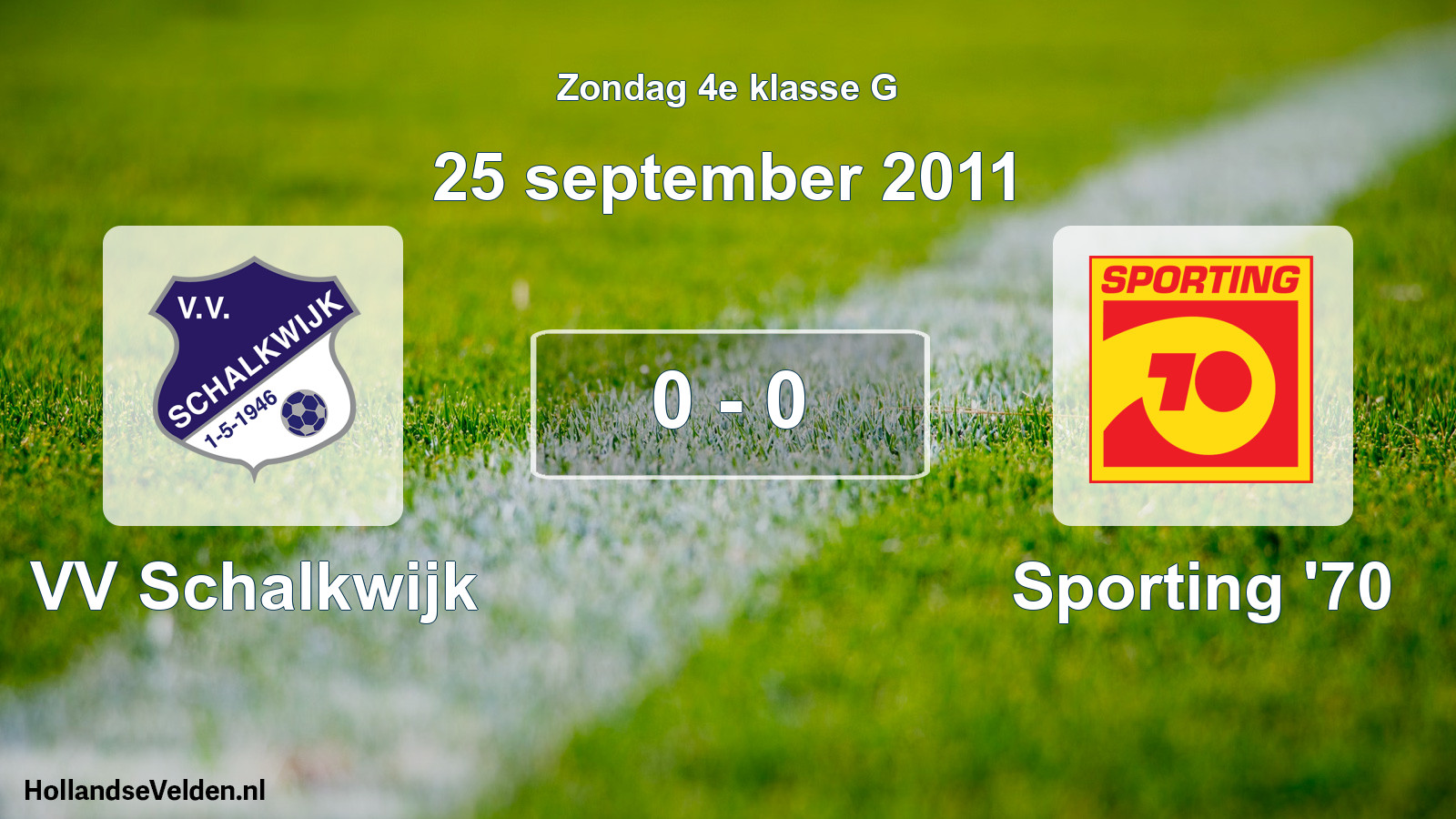 Total number of matches played: VV Schalkwijk - Sporting '70 0 - 0 (25 September 2011)