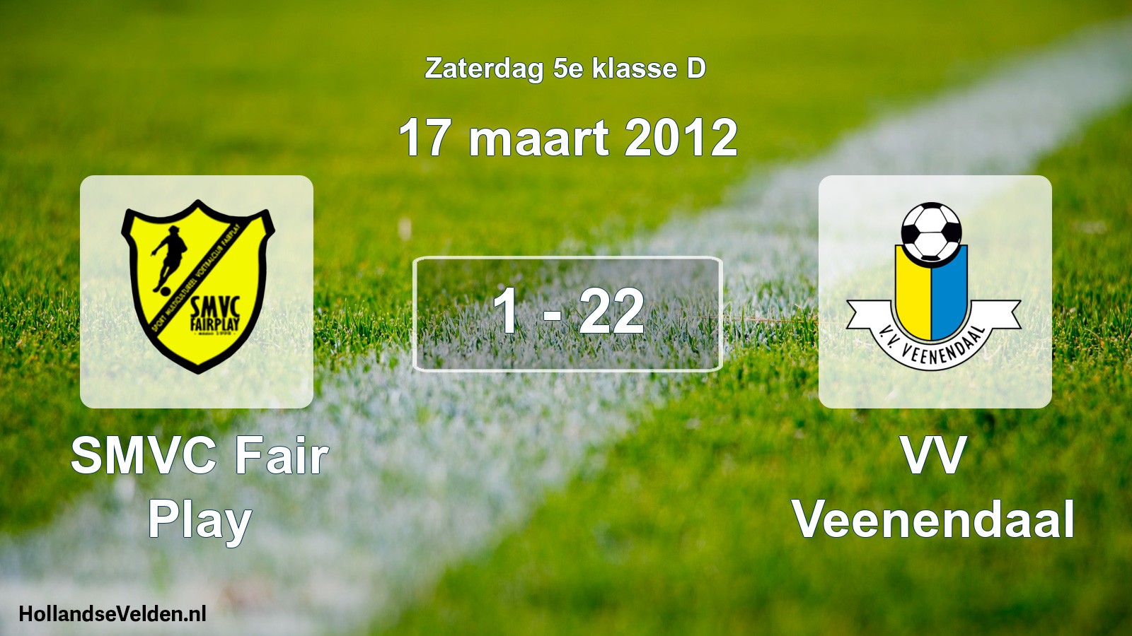 Total number of matches played: SMVC Fair Play - VV Veenendaal 1 - 22 (17 March 2012)