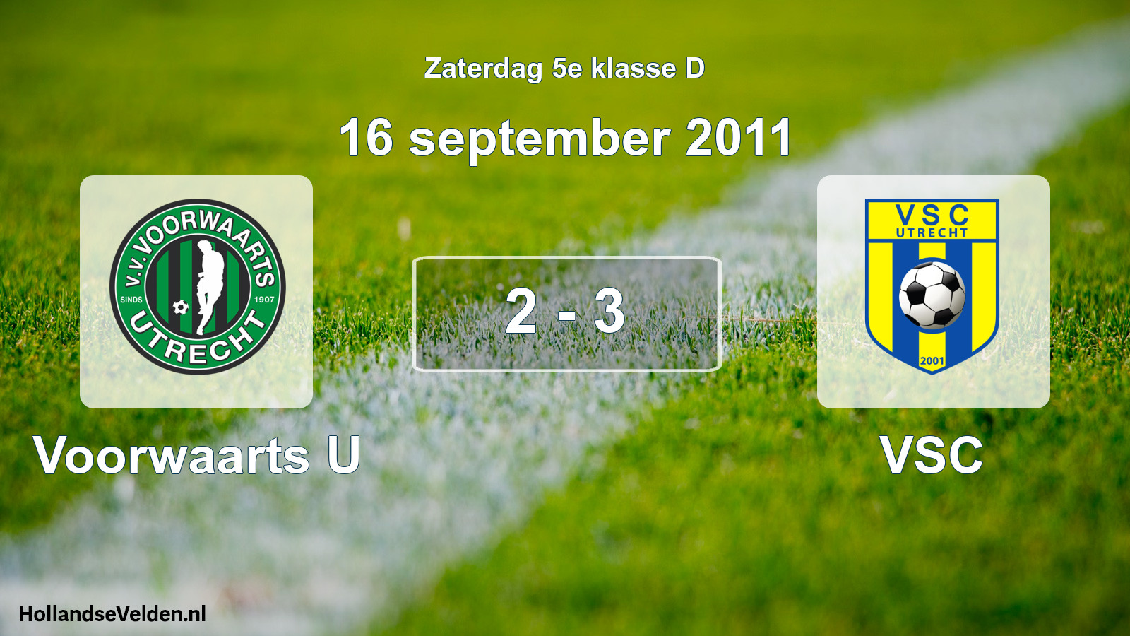 Total number of matches played: Voorwaarts U - VSC 2 - 3 (16 September 2011)