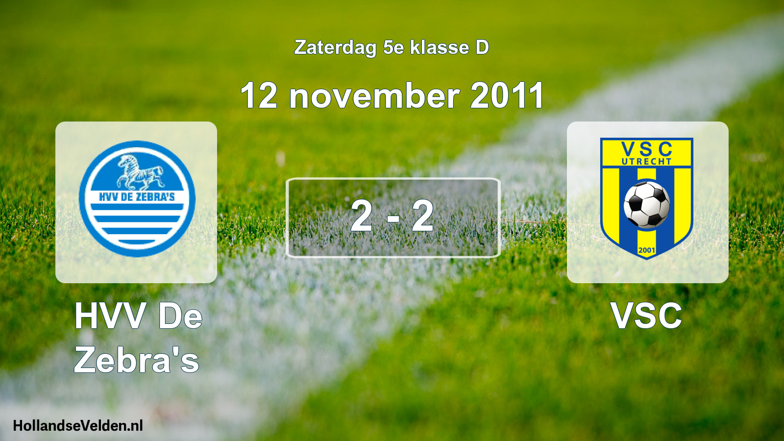 Gespeelde wedstrijd: HVV De Zebra's - VSC 2 - 2 (12 november 2011)