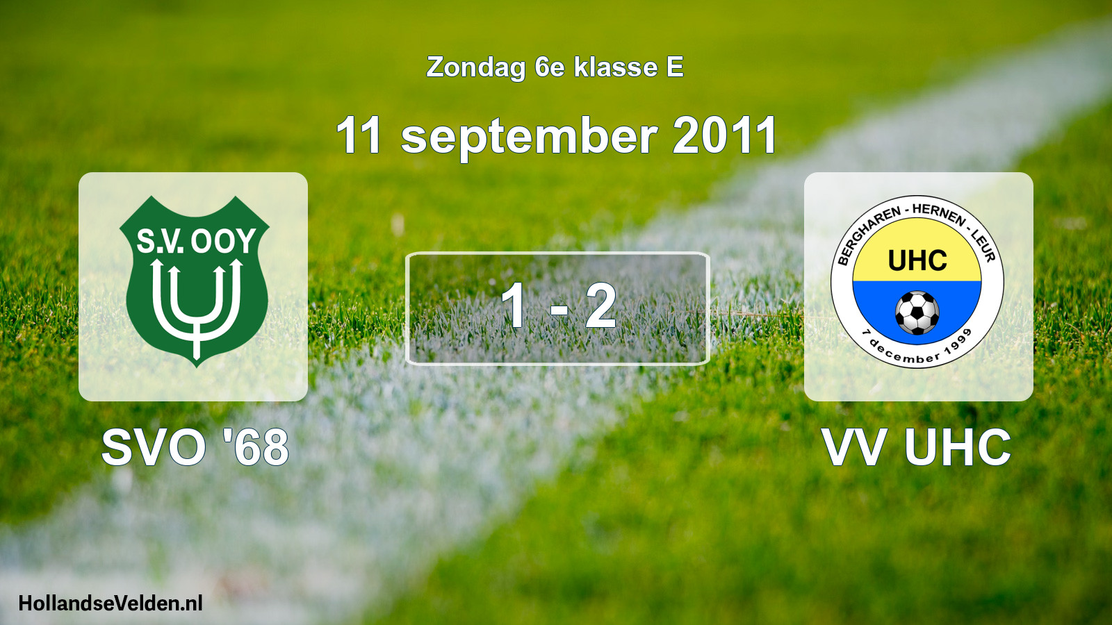Total number of matches played: SVO '68 - VV UHC 1 - 2 (11 September 2011)