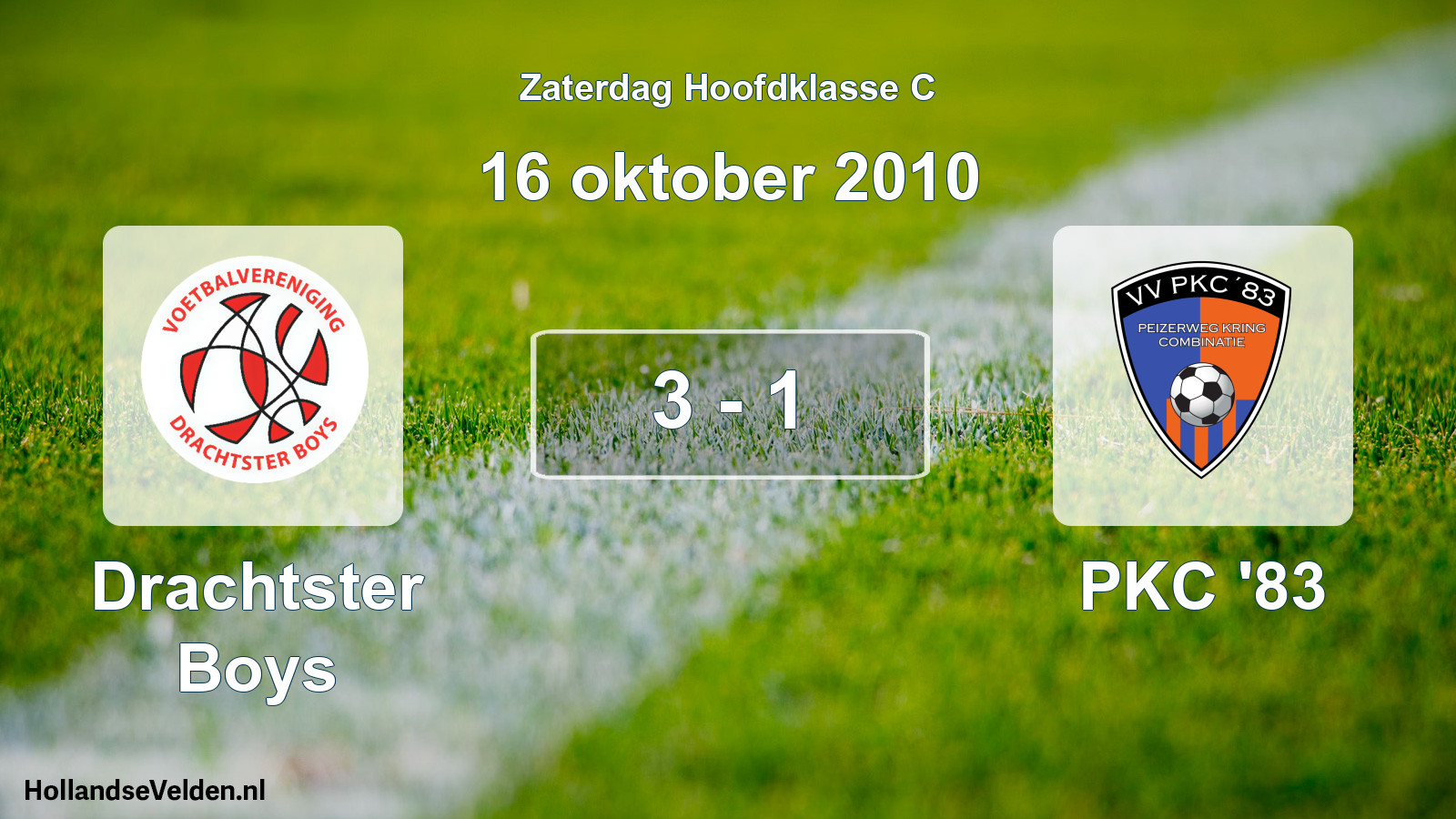 Total number of matches played: Drachtster Boys - PKC '83 3 - 1 (16 October 2010)