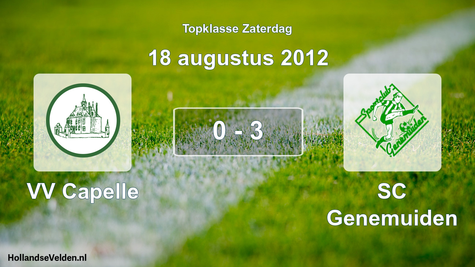 Total number of matches played: VV Capelle - SC Genemuiden 0 - 3 (18 August 2012)