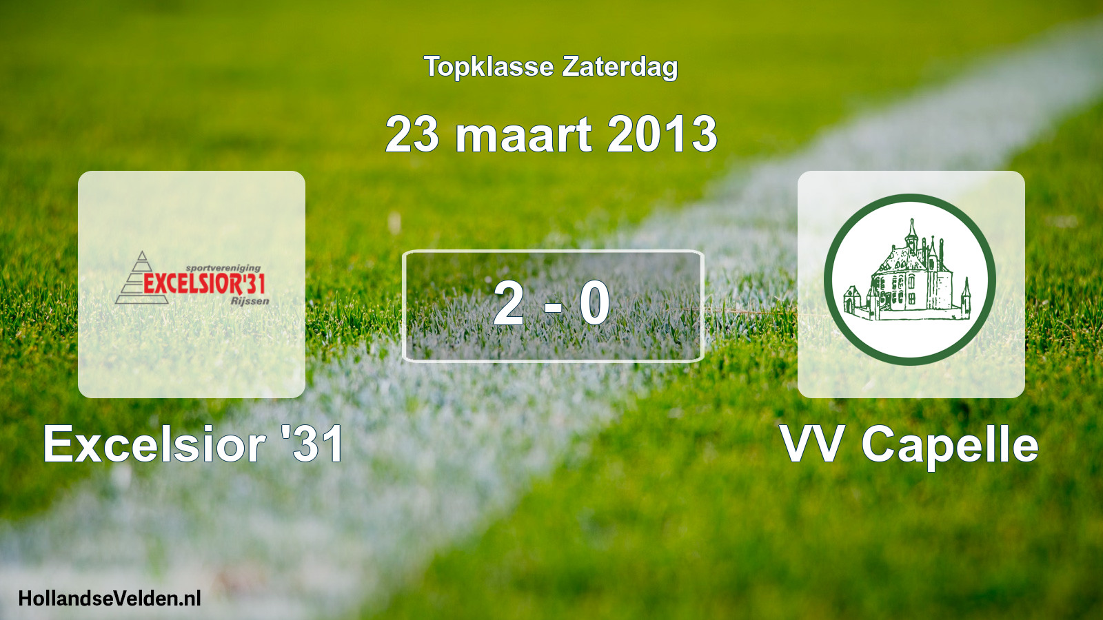 Total number of matches played: Excelsior '31 - VV Capelle 2 - 0 (23 March 2013)