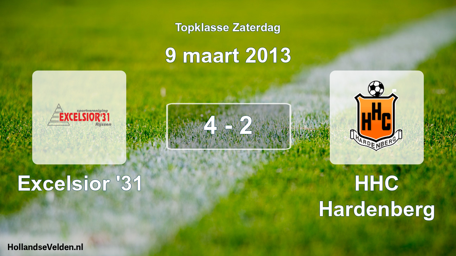Total number of matches played: Excelsior '31 - HHC Hardenberg 4 - 2 (9 March 2013)