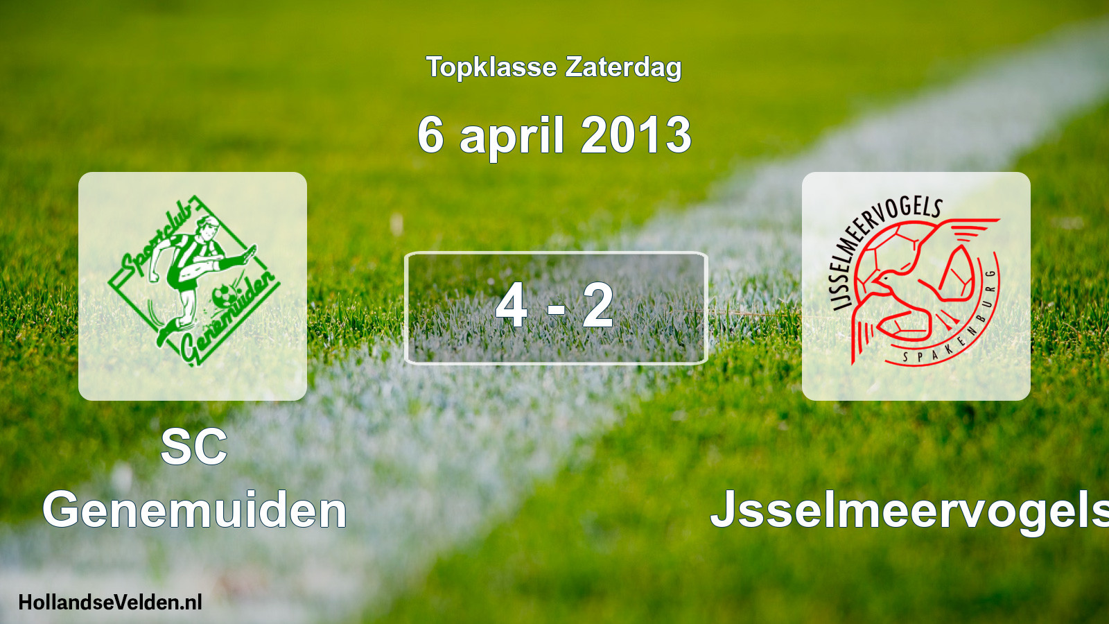 Total number of matches played: SC Genemuiden - IJsselmeervogels 4 - 2 (6 April 2013)