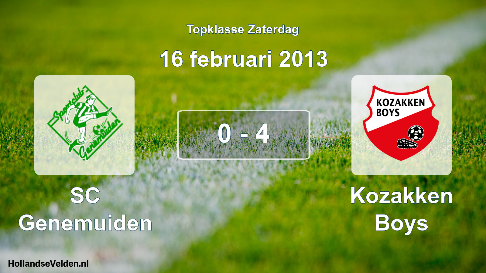 Total number of matches played: SC Genemuiden - Kozakken Boys 0 - 4 (16 February 2013)