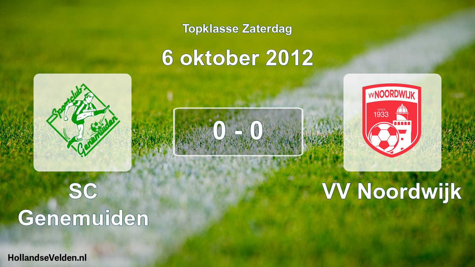 Total number of matches played: SC Genemuiden - VV Noordwijk 0 - 0 (6 October 2012)