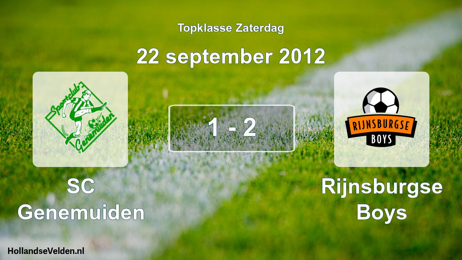 Total number of matches played: SC Genemuiden - Rijnsburgse Boys 1 - 2 (22 September 2012)