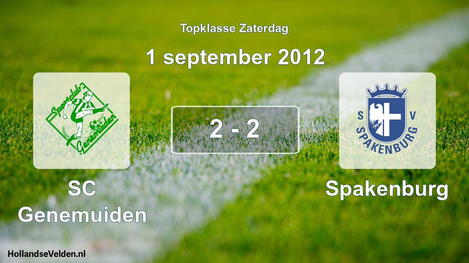 Total number of matches played: SC Genemuiden - Spakenburg 2 - 2 (1 September 2012)