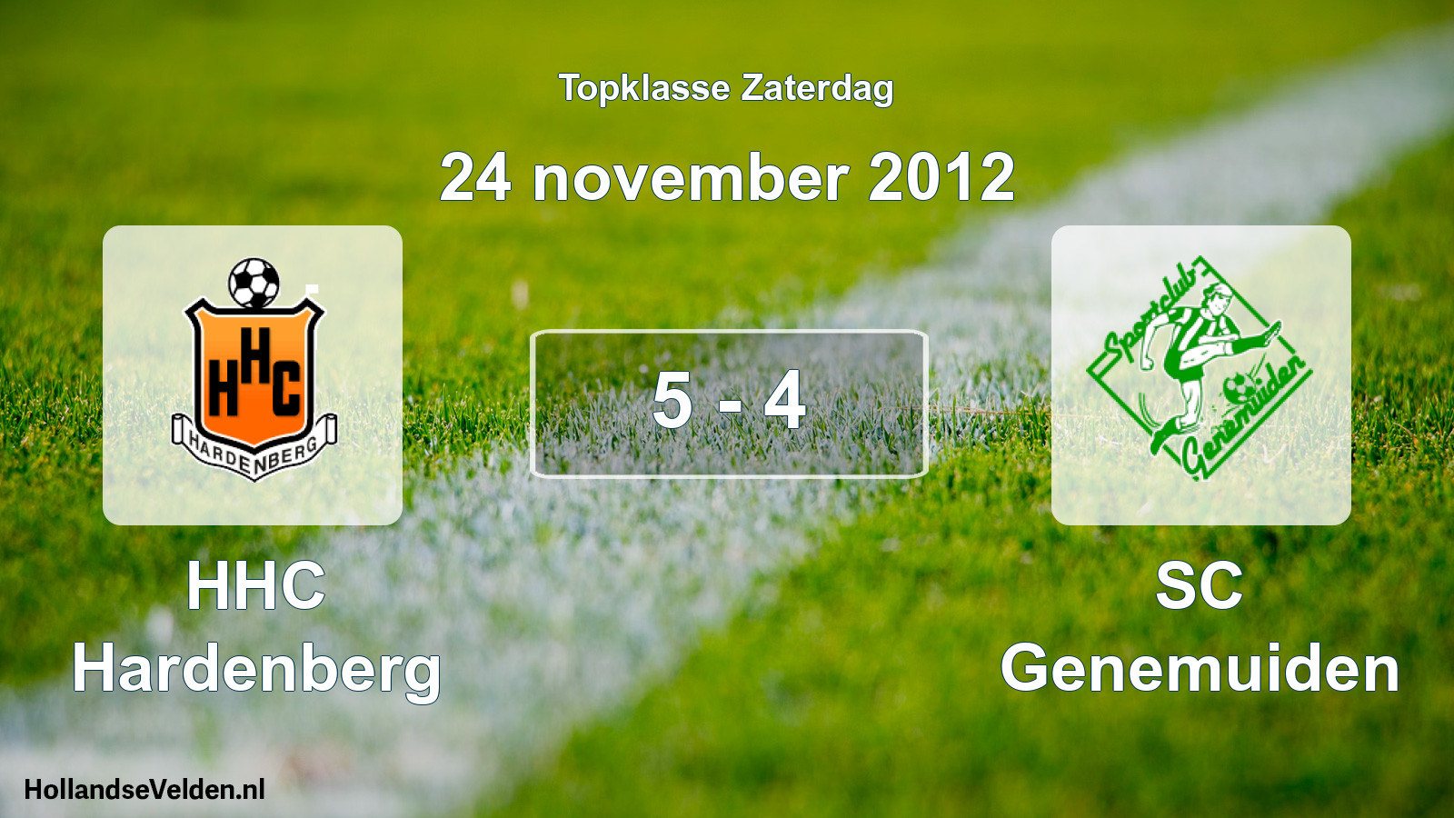 Total number of matches played: HHC Hardenberg - SC Genemuiden 5 - 4 (24 November 2012)