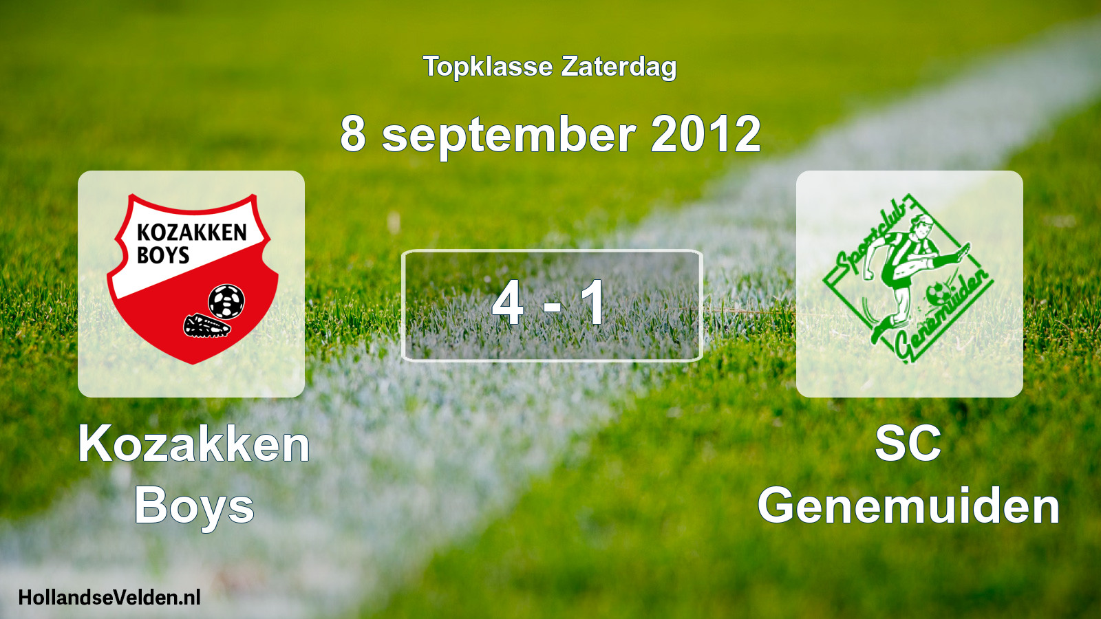 Total number of matches played: Kozakken Boys - SC Genemuiden 4 - 1 (8 September 2012)