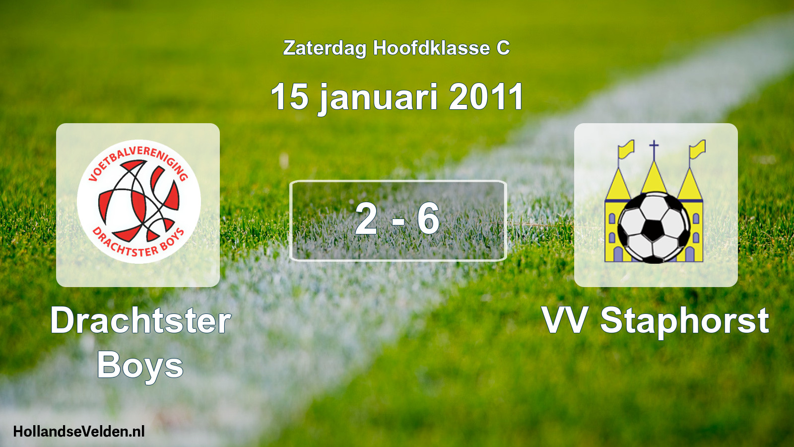 Total number of matches played: Drachtster Boys - VV Staphorst 2 - 6 (15 January 2011)