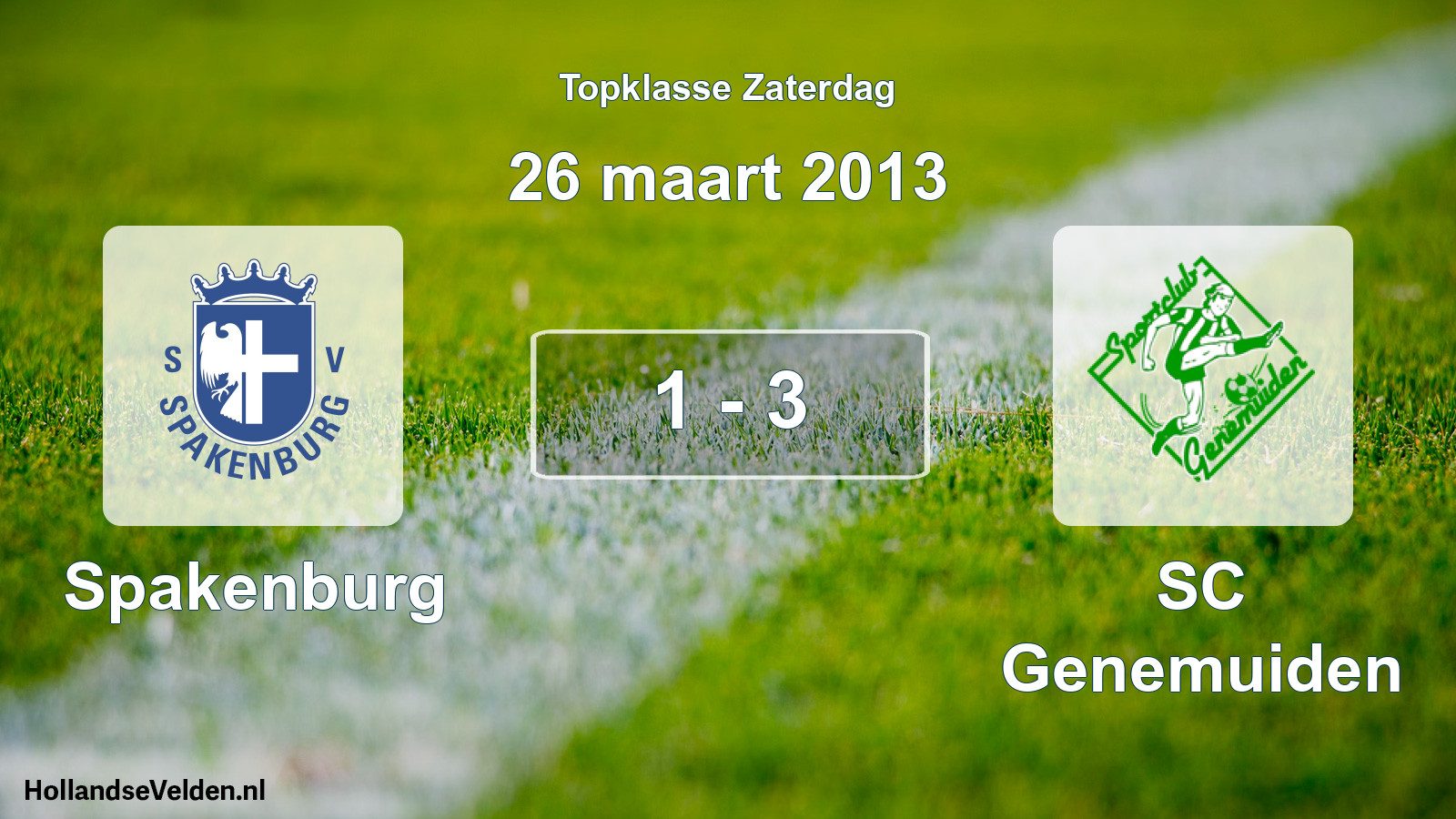 Total number of matches played: Spakenburg - SC Genemuiden 1 - 3 (26 March 2013)