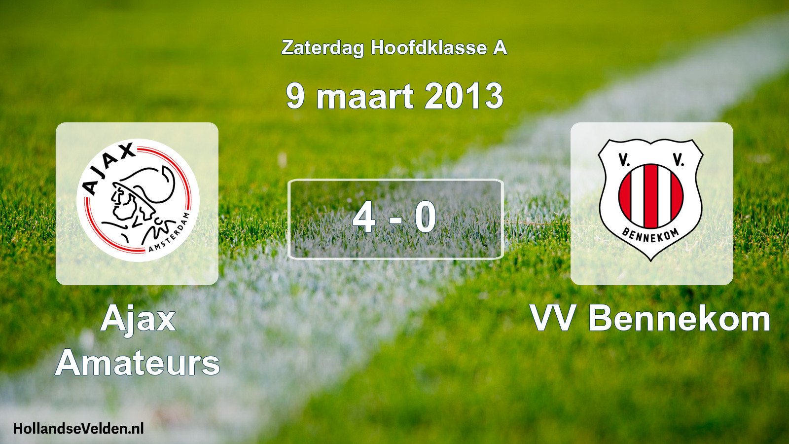 Total number of matches played: Ajax Amateurs - VV Bennekom 4 - 0 (9 March 2013)