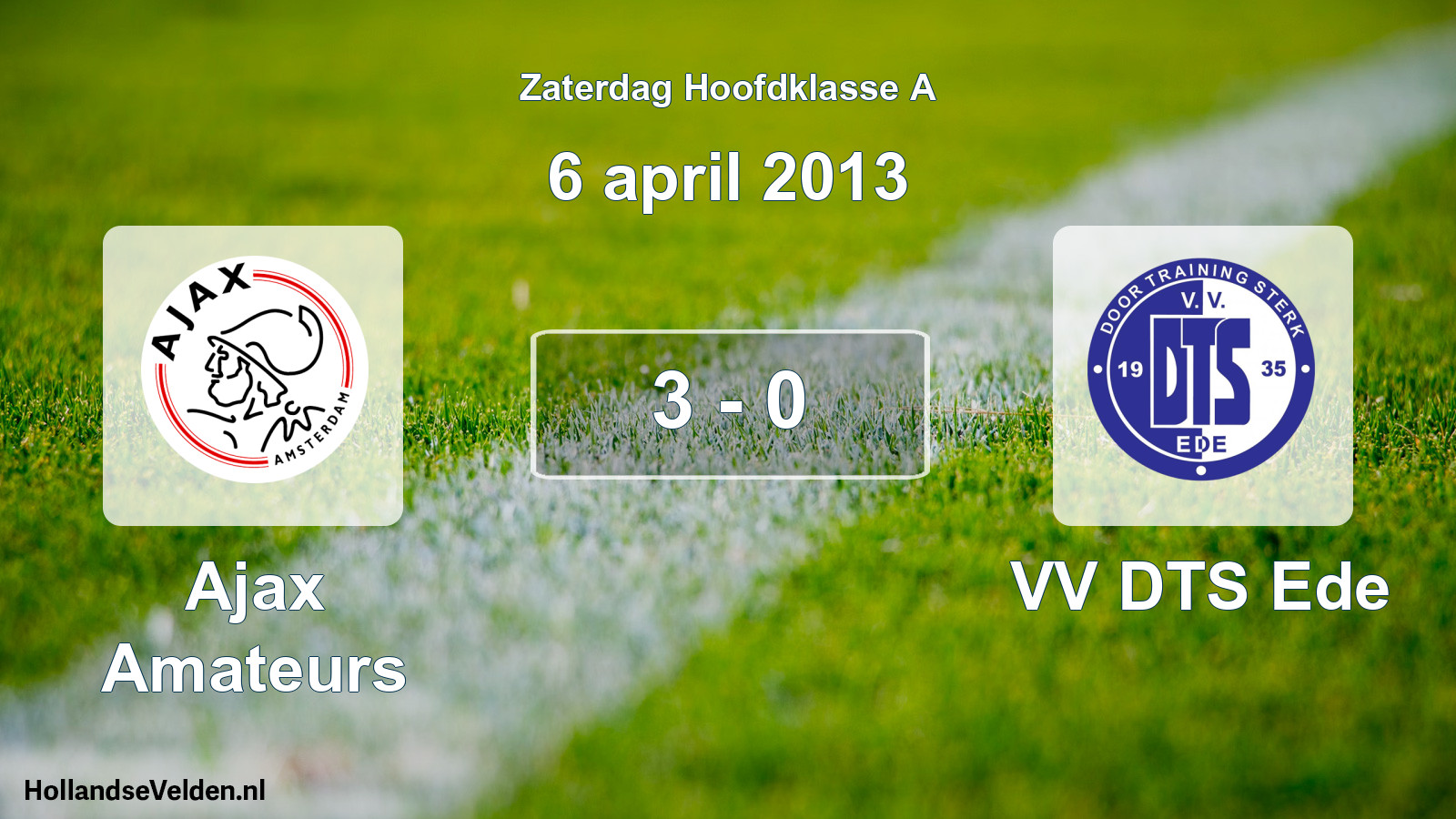 Total number of matches played: Ajax Amateurs - VV DTS Ede 3 - 0 (6 April 2013)