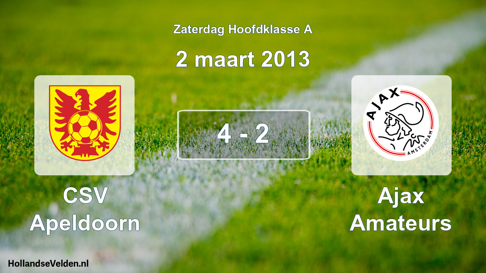 Total number of matches played: CSV Apeldoorn - Ajax Amateurs 4 - 2 (2 March 2013)