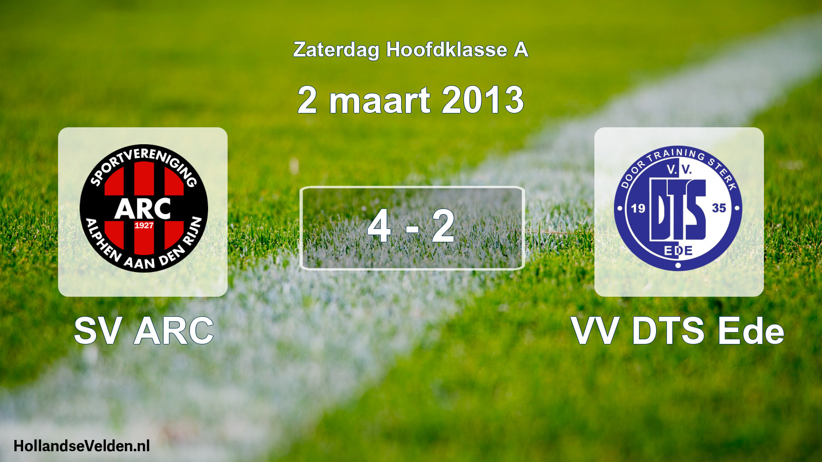 Total number of matches played: SV ARC - VV DTS Ede 4 - 2 (2 March 2013)