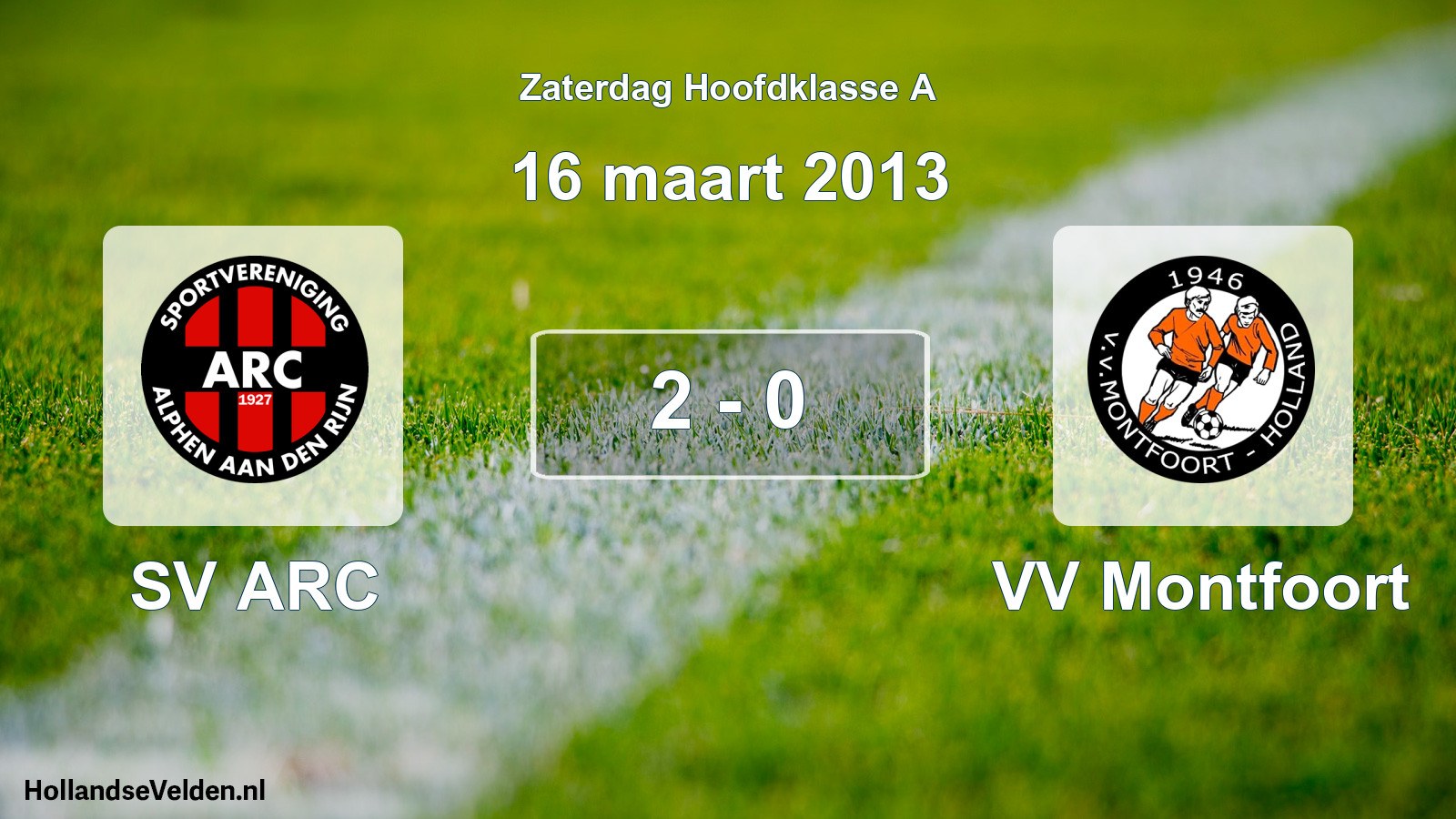 Total number of matches played: SV ARC - VV Montfoort 2 - 0 (16 March 2013)