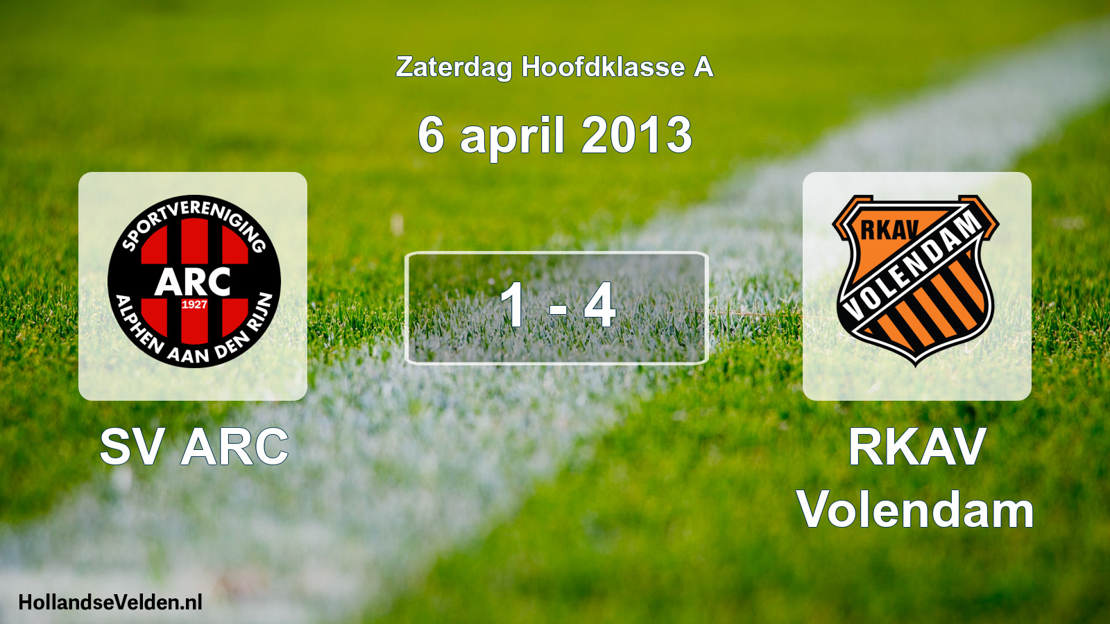 Total number of matches played: SV ARC - RKAV Volendam 1 - 4 (6 April 2013)