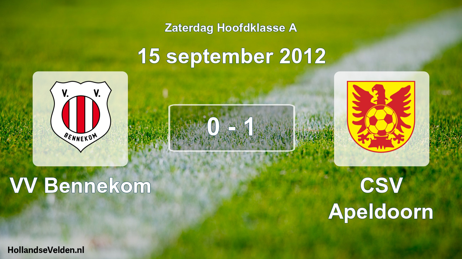 Total number of matches played: VV Bennekom - CSV Apeldoorn 0 - 1 (15 September 2012)