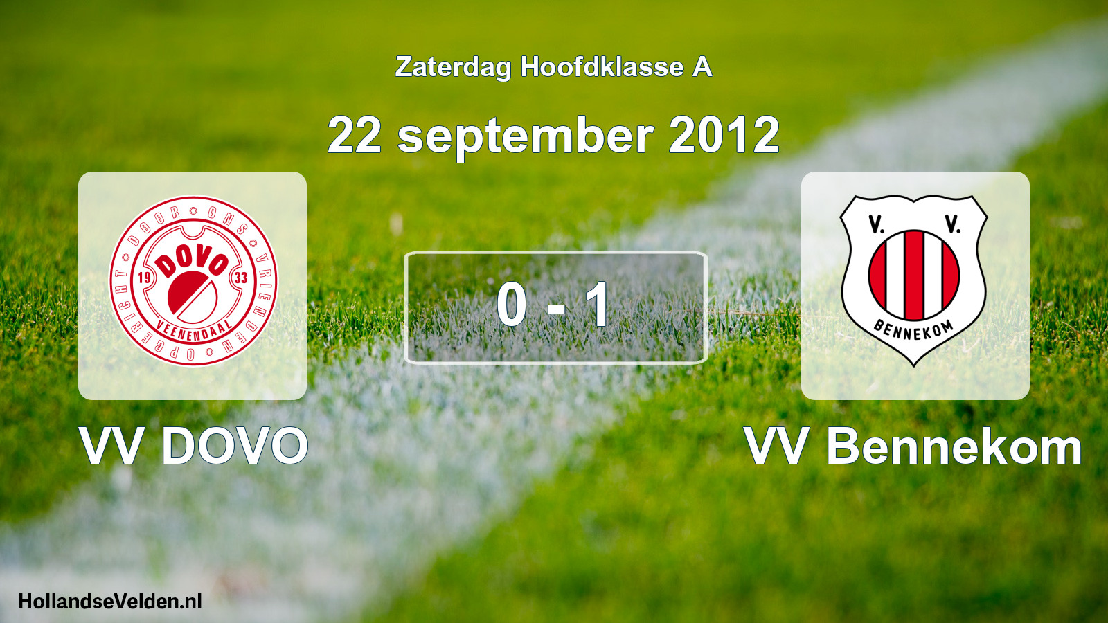 Total number of matches played: VV DOVO - VV Bennekom 0 - 1 (22 September 2012)