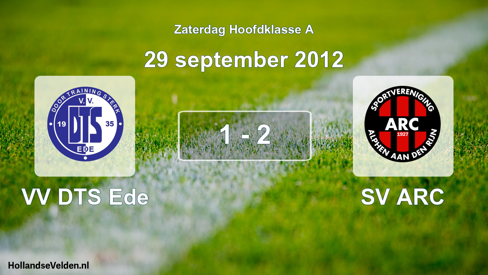 Total number of matches played: VV DTS Ede - SV ARC 1 - 2 (29 September 2012)