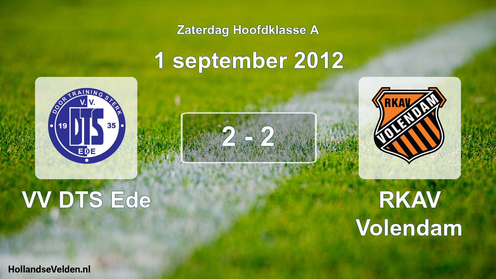 Total number of matches played: VV DTS Ede - RKAV Volendam 2 - 2 (1 September 2012)